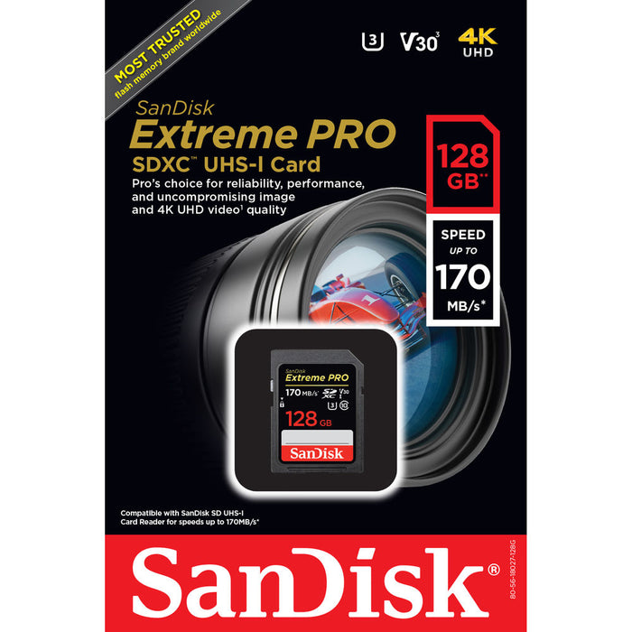 Tarjeta de memoria SanDisk Extreme PRO UHS-I SDXC de 128 GB sandisk