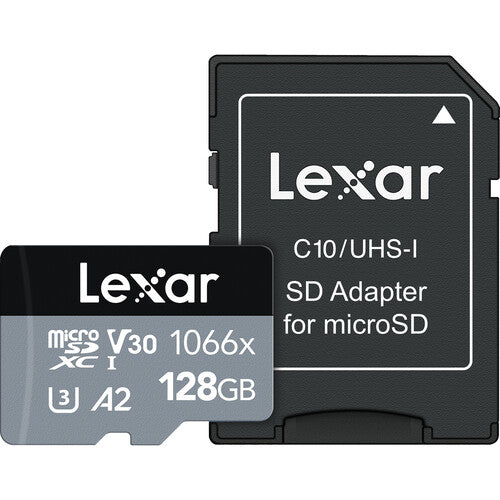 Tarjeta de memoria Lexar Professional 128GB 1066x UHS-I microSDXC con adaptador SD (Serie SILVER) Atelsa