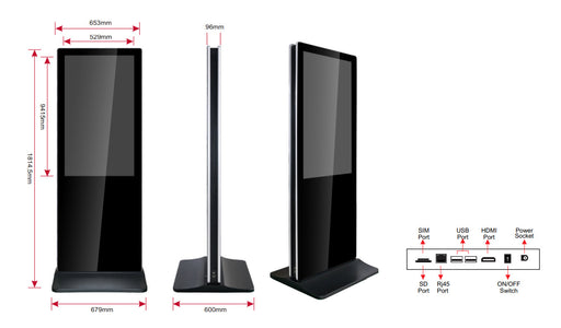 65'' Ultra Slim Free Standing LCD Monitor RCSTARS